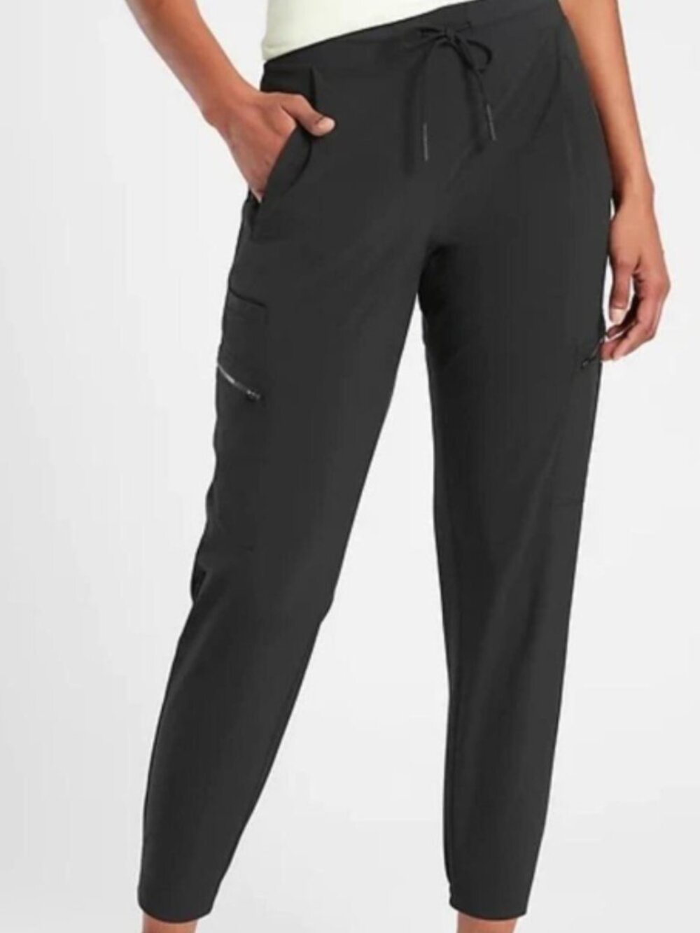Athleta Black Men's Drawstring Joggers with Zip Pockets